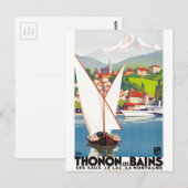 Reisadvertentie Thonon Les Bains Frankrijk Briefkaart (Voorkant / Achterkant)