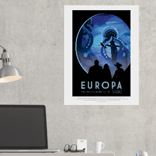 Reisadvertentie uit de Science Fiction, Maan Europ Folie Afdrukken