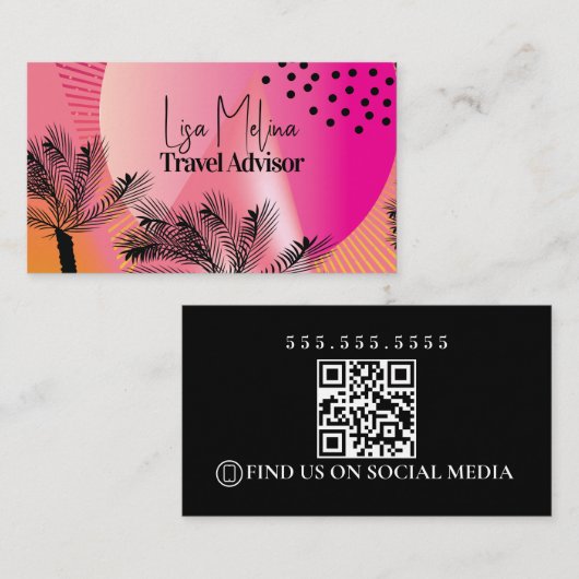 Reisadviseur Agent Services Logo QR-code Visitekaartje (Voorkant / Achterkant)