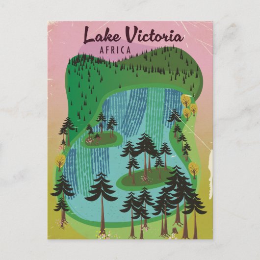 Reisaffiche Afrika Victoriameer Briefkaart (Voorkant)