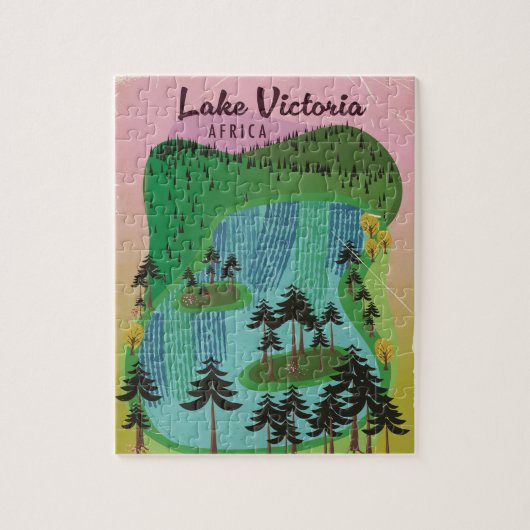 Reisaffiche Afrika Victoriameer Legpuzzel (Verticaal)