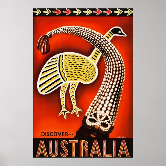 Reisaffiche Australië Aboriginal Kunst Vintage Poster (Voorkant)