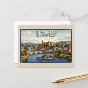 Reisaffiche Inverness Schotland uit het verleden Briefkaart