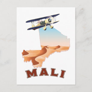 Reisaffiche vintage Mali kaart