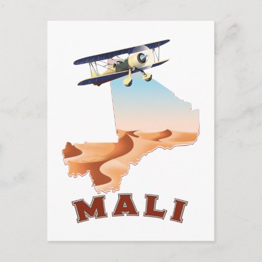 Reisaffiche vintage Mali kaart (Voorkant)