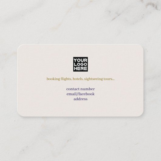 Reisagent Bedrijf of individu Visitekaartje (Achterkant)