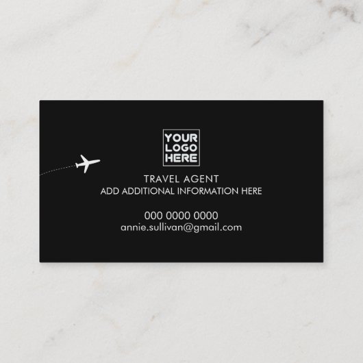 Reisagent Black Visitekaartje (Achterkant)