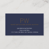 Reisagent Blue visitekaartje met een vliegtuig (Achterkant)