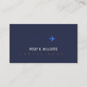 Reisagent Blue visitekaartje met een vliegtuig (Voorkant)