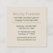 Reisagent Cute Rustic Vacking Vierkante Visitekaartje (Achterkant)