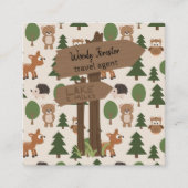 Reisagent Cute Rustic Vacking Vierkante Visitekaartje (Voorkant)