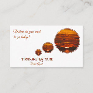 Reisagent dreamy sky sea strand sunset visitekaartje