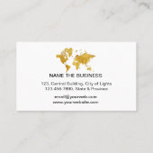 Reisagent Faux Gold Wereldkaart Destination Visitekaartje (Achterkant)