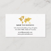 Reisagent Faux Gold Wereldkaart Destination Visitekaartje (Achterkant)