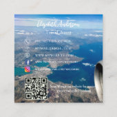 Reisagent foto QR code sociale media Vierkante Visitekaartje (Achterkant)