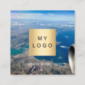 Reisagent foto QR code sociale media Vierkante Visitekaartje (Voorkant)