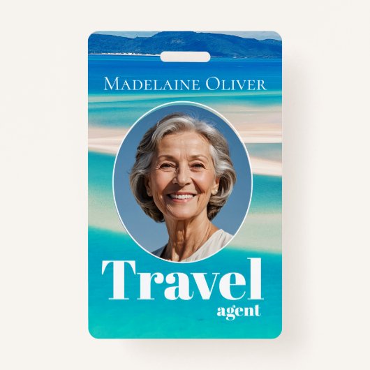 Reisagent ID Blue Ocean Beach Medewerker Badge (Voorkant)
