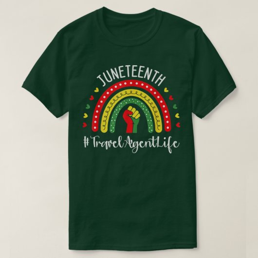 Reisagent Juneteenth Celebrating Black Freedom T-shirt (Design voorkant)