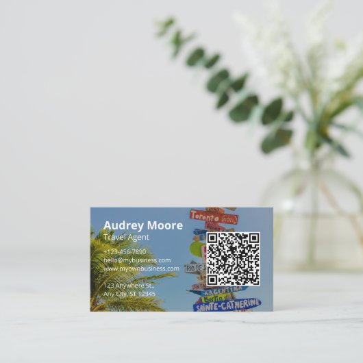 Reisagent Logo QR Code Minimalist Visitekaartje (Staand voorkant)