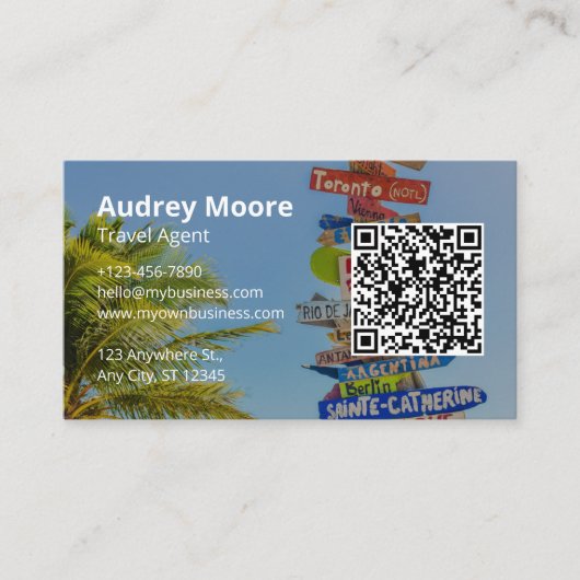 Reisagent Logo QR Code Minimalist Visitekaartje (Voorkant)