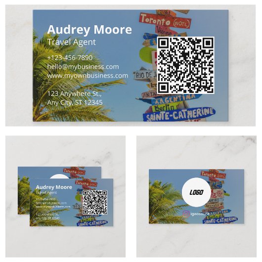 Reisagent Logo Qr Code Minimalistisch Visitekaartje