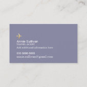 Reisagent Logo Vliegtuig | Wereldkaart blauw Visitekaartje (Achterkant)