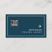 Reisagent Logo Vliegtuig Wereldkaart Visitekaartje (Voorkant)