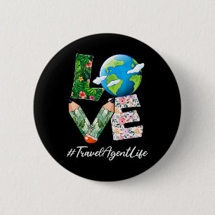 Reisagent Love World Earth Day redt de planeet Ronde Button 5,7 Cm