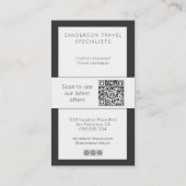 Reisagent met QR-code Visitekaartje (Achterkant)