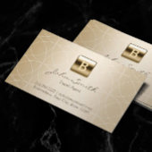 Reisagent Modern Gold Monogram Visitekaartje