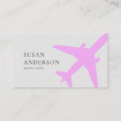 Reisagent Pink Airplane Visitekaartje (Voorkant)