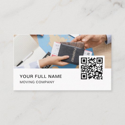 Reisagent QR Code Logo Social Media Visitekaartje (Voorkant)