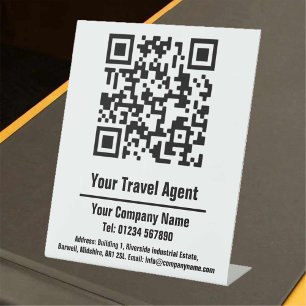 Reisagent QR-code ontwerp sokkelbord Reclamebord Met Voetstuk