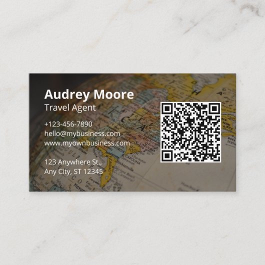 Reisagent QR-code Visitekaartje (Voorkant)