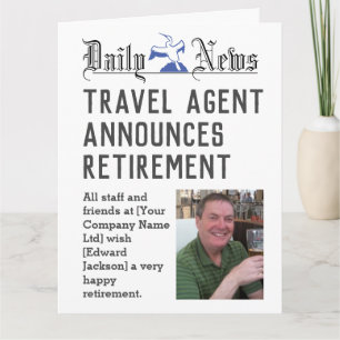 Reisagent Retirement Kaart om te personaliseren