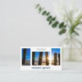 Reisagent sunset sky op oceaanstrand QR-Code Visitekaartje (Staand voorkant)