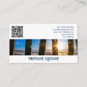Reisagent sunset sky op oceaanstrand QR-Code Visitekaartje (Achterkant)