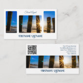 Reisagent sunset sky op oceaanstrand QR-Code Visitekaartje (Voorkant / Achterkant)
