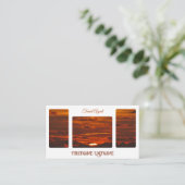 Reisagent sunset sky op oceaanstrand QR-Code Visitekaartje (Staand voorkant)