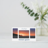 Reisagent sunset sky op oceaanstrand QR-Code Visitekaartje (Staand voorkant)