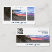 Reisagent sunset sky op oceaanstrand QR-Code Visitekaartje (Voorkant / Achterkant)