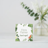 Reisagent Tropisch Palm Frond Hawaiian Vacking Vierkante Visitekaartje (Staand voorkant)