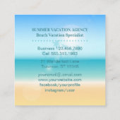 Reisagent Tropische Beach Vacking Vierkante Visitekaartje (Achterkant)