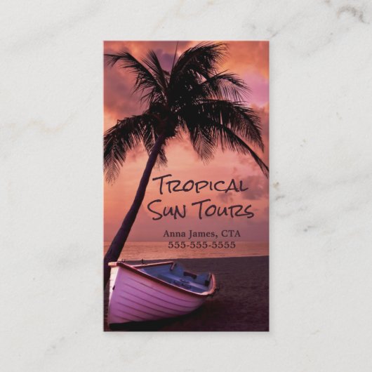 Reisagent, Tropische Vacaties Visitekaartje (Voorkant)