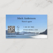 Reisagent vakantie Toerisme foto QR-code Visitekaartje (Achterkant)