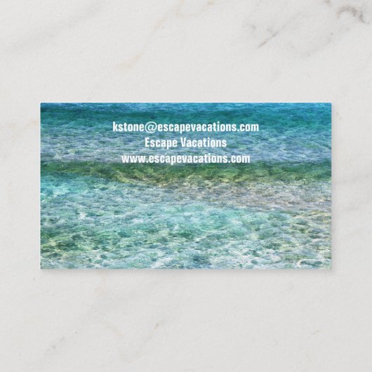 reisagent, vakantie, tropisch, wereldwijd, visitekaartje (Achterkant)