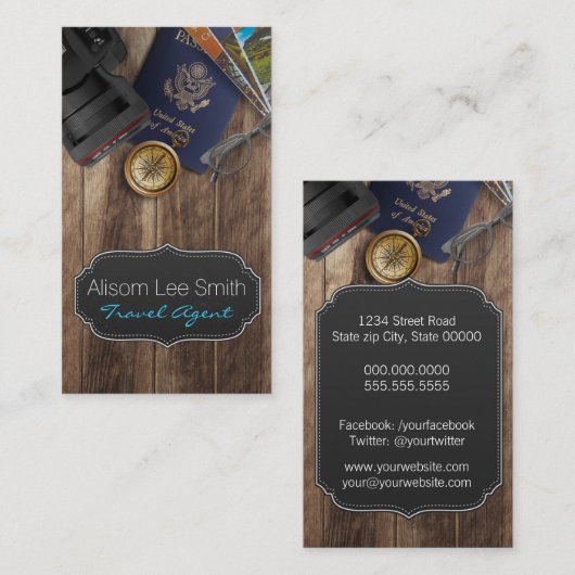 Reisagent Visitekaartje (Voorkant / Achterkant)