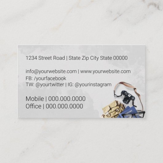 Reisagent Visitekaartje (Achterkant)