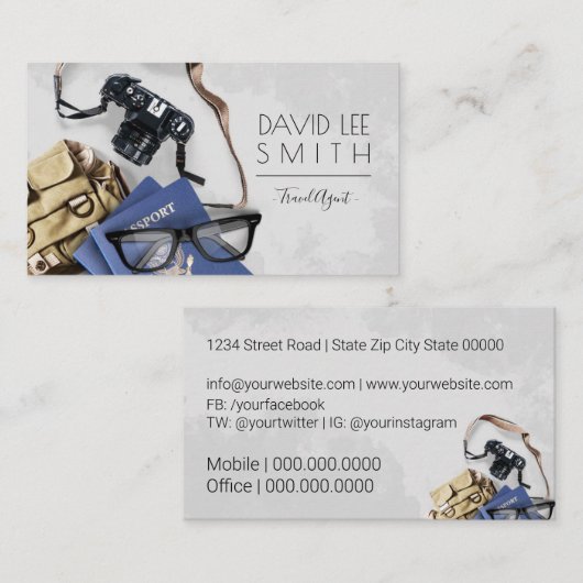 Reisagent Visitekaartje (Voorkant / Achterkant)