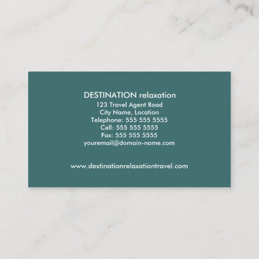 Reisagent Visitekaartje (Achterkant)